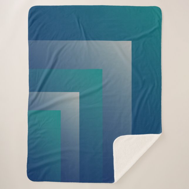 Navy teal gray sherpa blanket (Front)