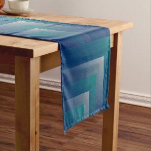 Navy teal gray short table runner