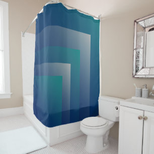 Navy teal gray shower curtain