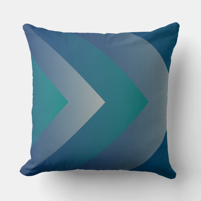 Navy teal gray throw pillow (Front)