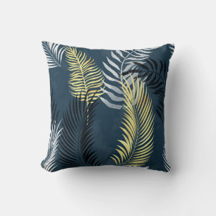 NAVY TEAL HAWAIIAN TROPICAL PILLOW