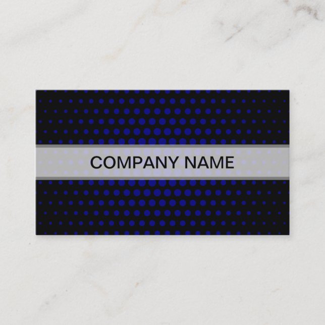 Navy Techno Dots Modern Black Business Card (Front)