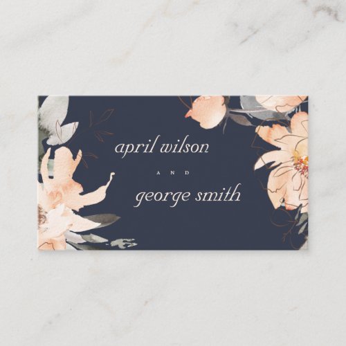 NAVY TERRACOTTA BROWN BOHO FLORAL WEDDING WEBSITE BUSINESS CARD