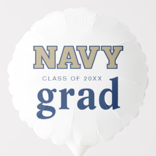 NAVY Text Logo Graduation Balloon