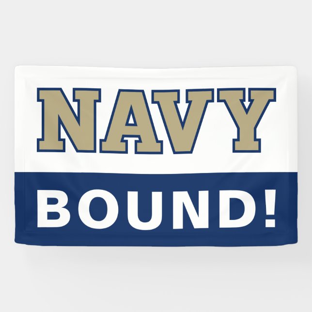 NAVY Text Logo | Graduation Banner (Horizontal)