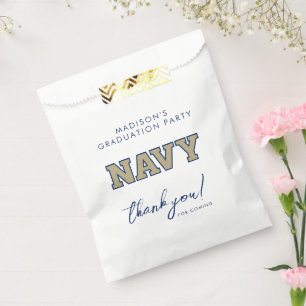 NAVY Text Logo   Graduation Favor Bag