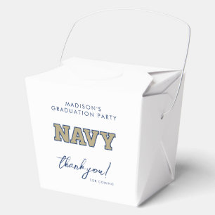 NAVY Text Logo Graduation Favor Boxes