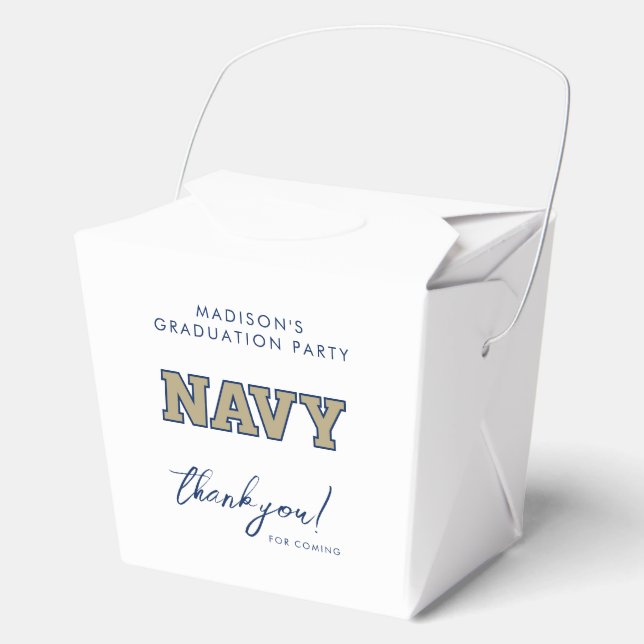 NAVY Text Logo | Graduation Favor Boxes (Front)