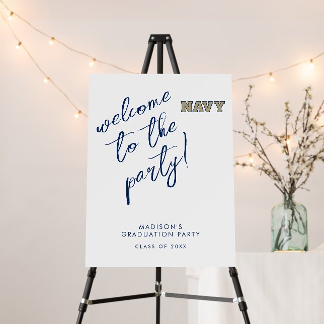 NAVY Text Logo | Graduation Foam Board (In Situ (Stand))