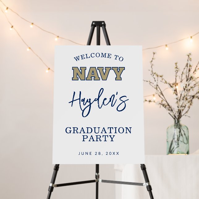 NAVY Text Logo | Graduation Foam Board (In Situ (Stand))