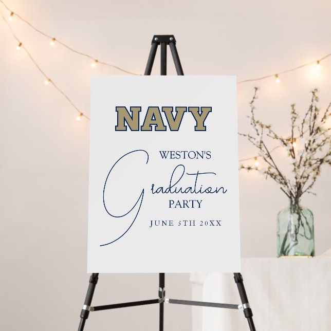 NAVY Text Logo | Graduation Foam Board (In Situ (Stand))