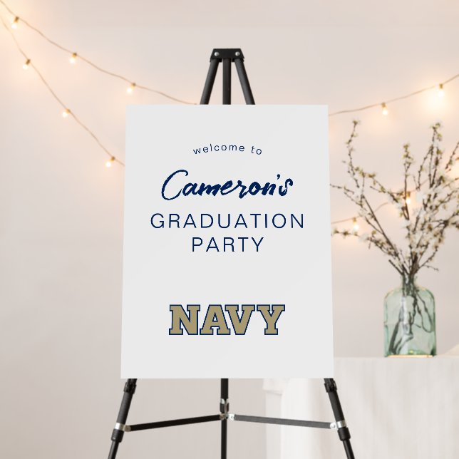 NAVY Text Logo | Graduation Foam Board (In Situ (Stand))