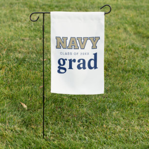NAVY Text Logo Graduation Garden Flag
