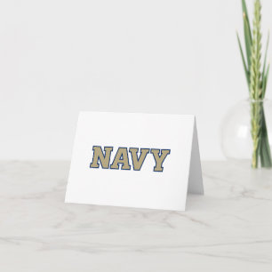 NAVY Text Logo   Graduation Letterpress Thank You Card