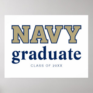NAVY Text Logo Graduation Poster