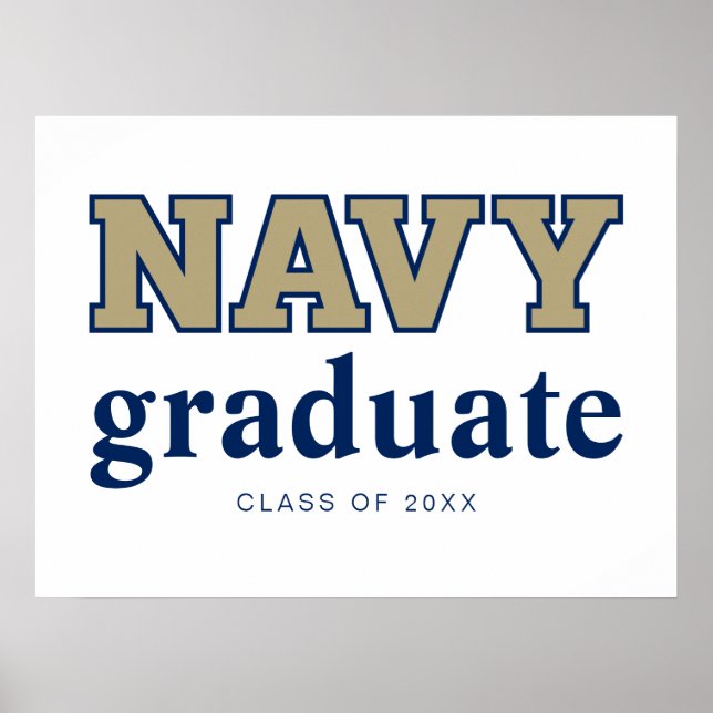 NAVY Text Logo | Graduation Poster (Front)