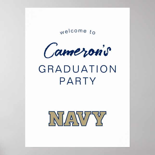 NAVY Text Logo | Graduation Poster (Front)