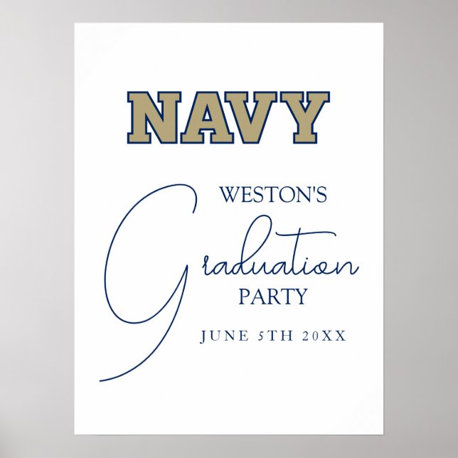 NAVY Text Logo | Graduation Poster (Front)