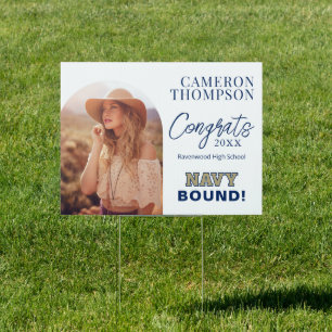 NAVY Text Logo Graduation Sign