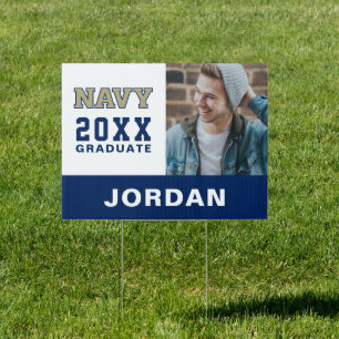 NAVY Text Logo Graduation Sign