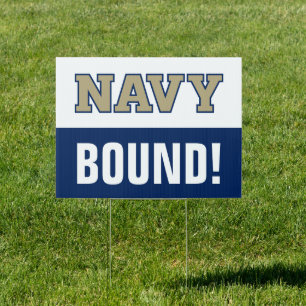 NAVY Text Logo Graduation Sign