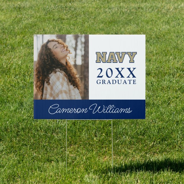NAVY Text Logo | Graduation Sign (Insitu)