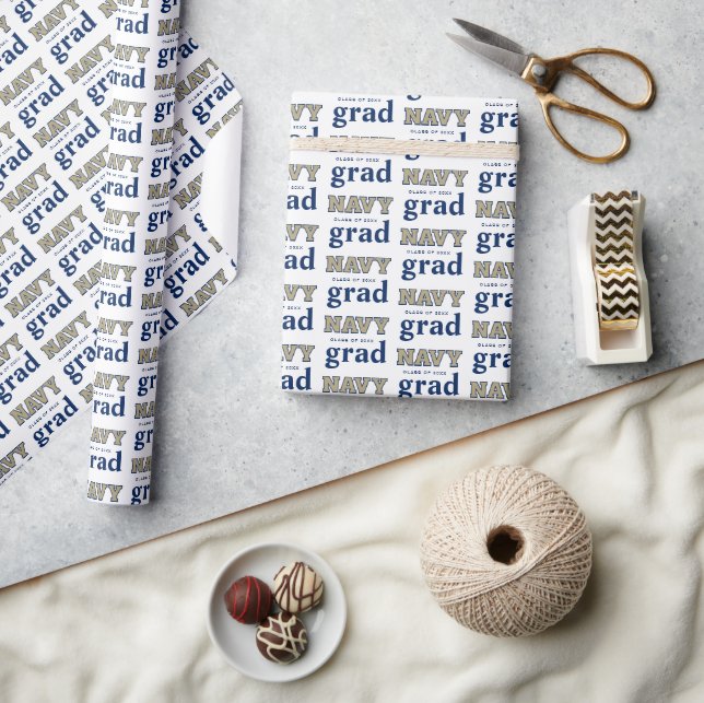 NAVY Text Logo | Graduation Wrapping Paper (Crafts)