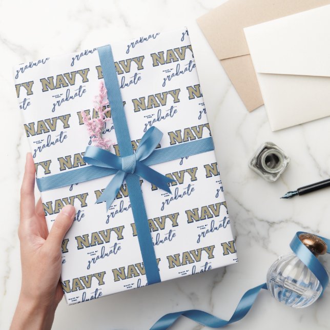 NAVY Text Logo | Graduation Wrapping Paper (Gifting)
