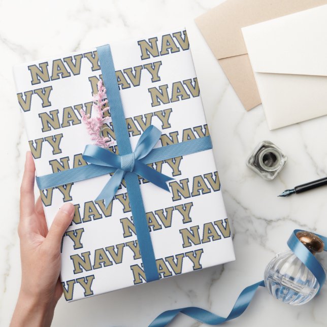 NAVY Text Logo | Graduation Wrapping Paper (Gifting)