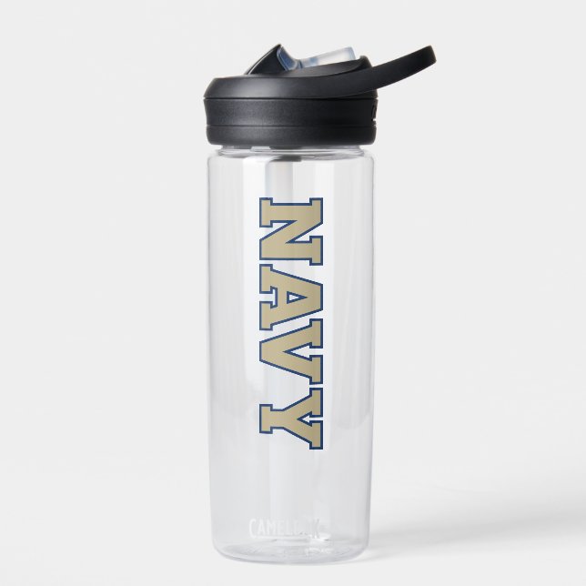 NAVY Text Logo Water Bottle (Left)