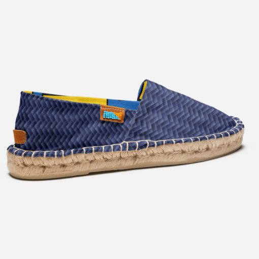 Navy Textured Diagonal Basket Weave Pattern Print Espadrilles Zazzle
