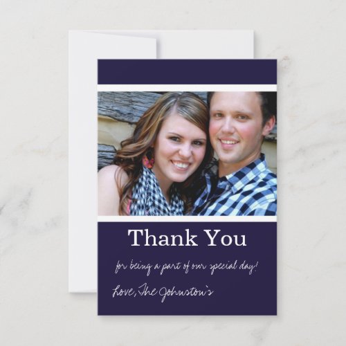 Navy Thank You Wedding Flat Cards