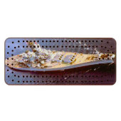 Navy Theme Wood Cribbage Board (Front (Horizontal))