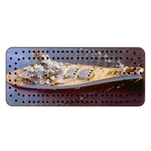 Navy Theme Wood Cribbage Board (Front (Horizontal))