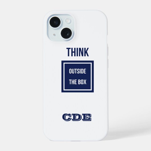 Navy think outside the box monogram iphone case (Back)