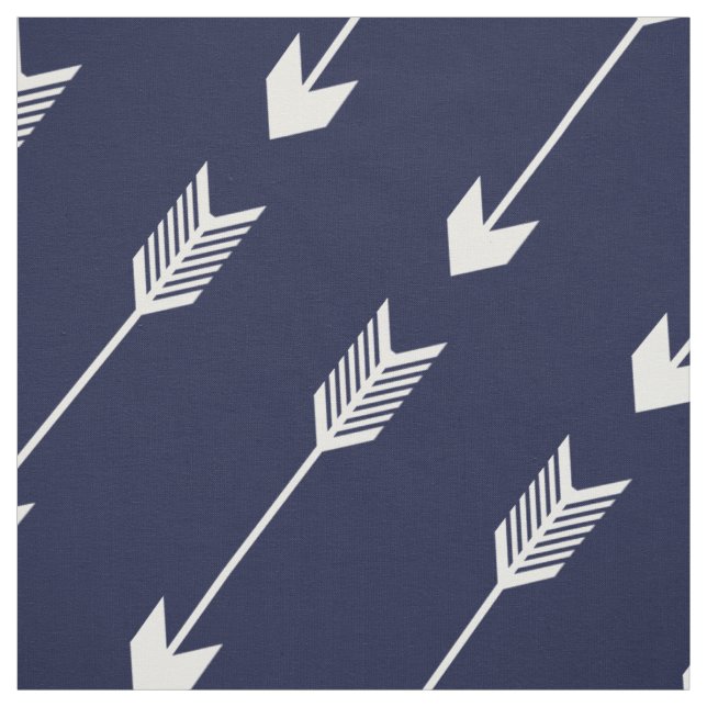 Navy Tribal Arrows Pattern Fabric (Swatch)