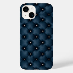 Navy Tufted Leather Luxury Elegant Texture Style ✨ Case-Mate iPhone 14 Case