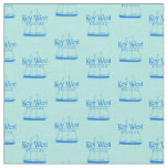 Navy Turquoise Key West Florida Nautical Sailboat Fabric
