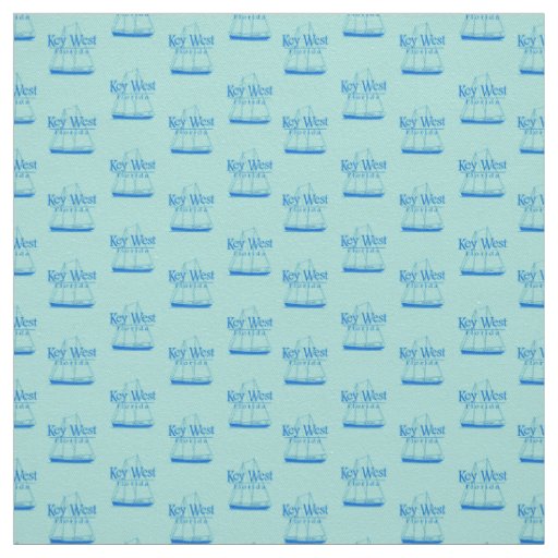 Navy Turquoise Key West Florida Nautical Sailboat Fabric