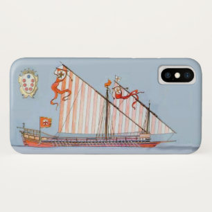 Navy Tuscany Medici,Blue Nautical iPhone X Case