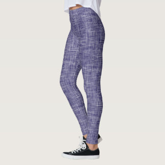 Navy Tweed Linen Pattern  Leggings
