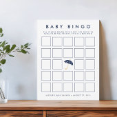 Navy Umbrella | Baby Shower Bingo Game Card