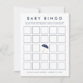 Navy Umbrella | Baby Shower Bingo Game Card (Front)