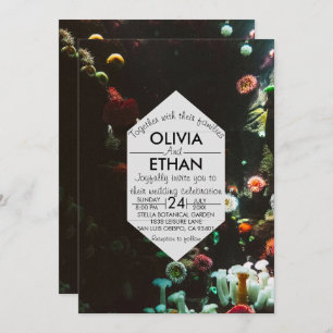 Navy Under The Sea Coral Reefs Summer Wedding Invitation
