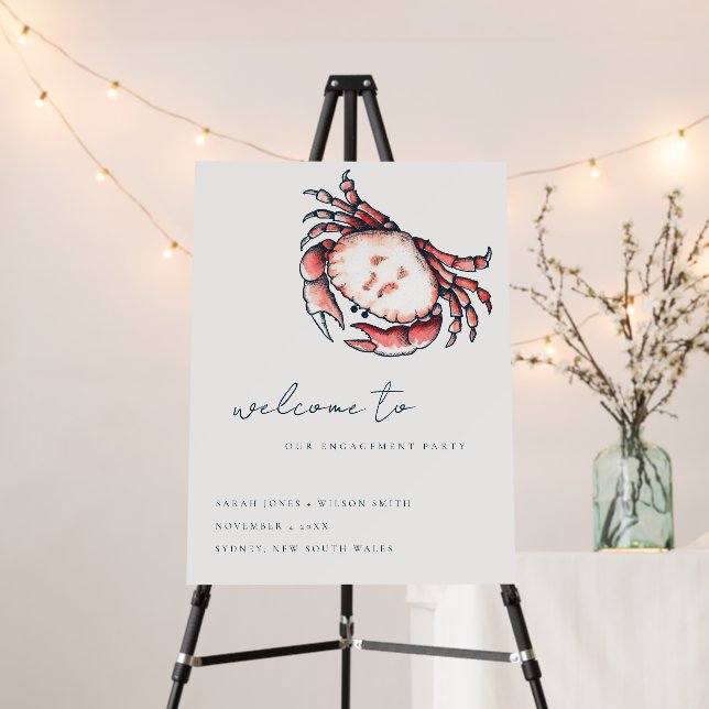 Navy Underwater Crab Nautical Engagement Welcome Foam Board (In Situ (Stand))