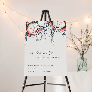 Navy Underwater Crab Nautical Engagement Welcome Foam Board