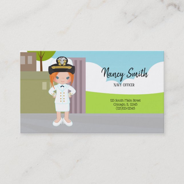 Navy uniform officer business card (Front)