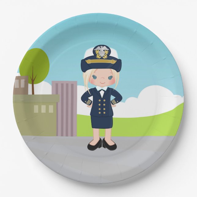 Navy uniform officer paper plates (Front)