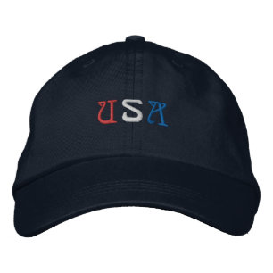Navy USA Basic Adjustable Embroidered Baseball Cap