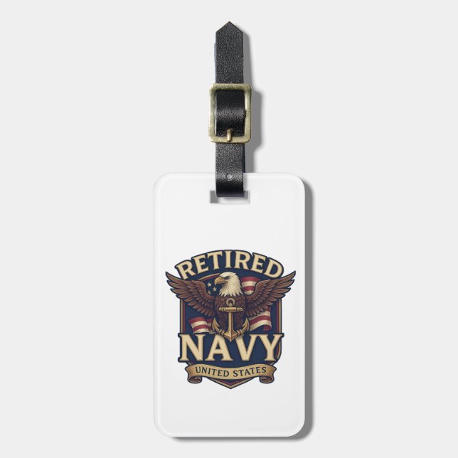 Navy USN VETERAN Luggage Tag (Front Vertical)
